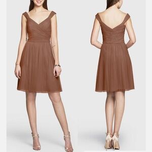 Designer Tulle Short Wedding Bridesmaid Party Prom Dress Balletcore LATTE~16